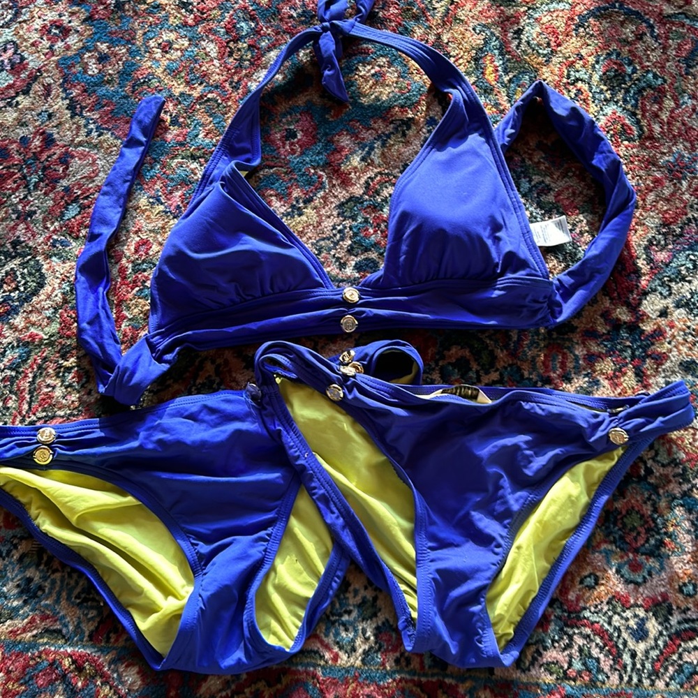 Juicy couture blue halter bikini M
